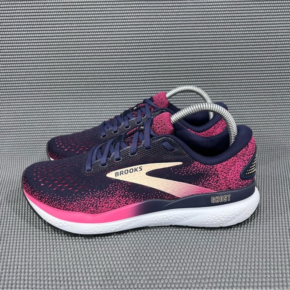 Brooks Ghost 16 Red Navy Blue Womens Athletic Running Walking Sneakers Size 9 - Picture 4 of 10